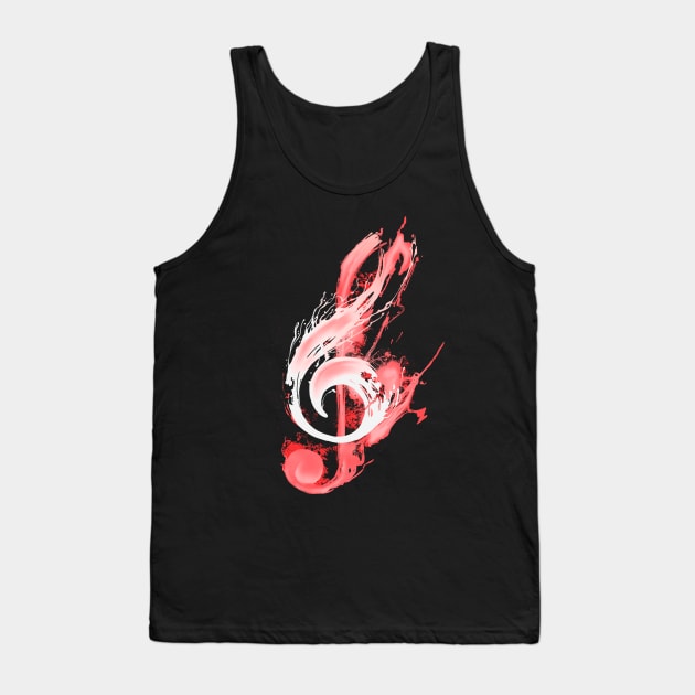 Vintage Piano Keyboard Treble Clef Grunge Music Note Tank Top by Dojaja